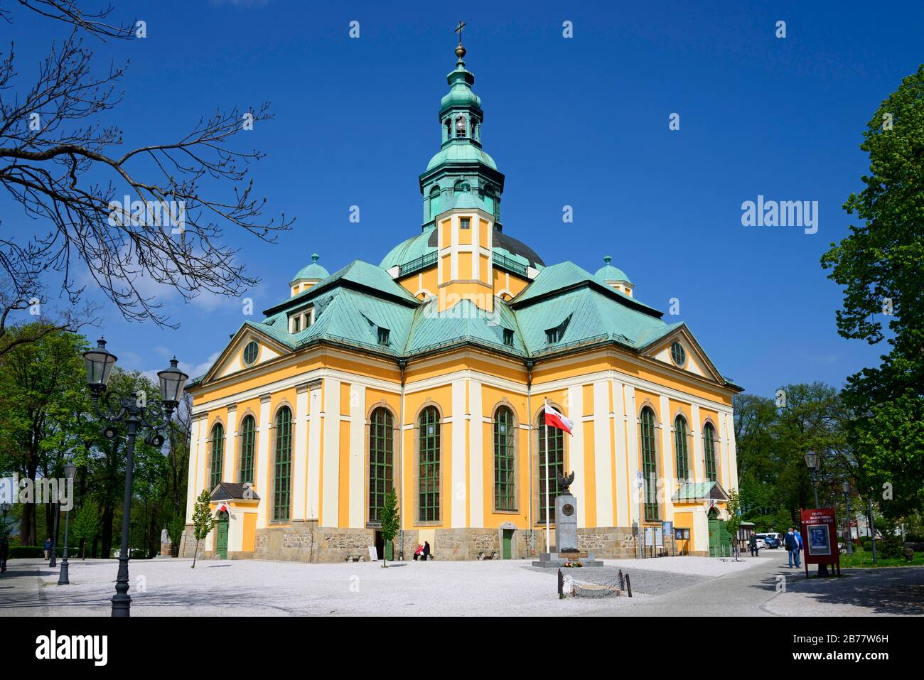 Holy Cross Church, Jelenia Gora, Lower Silesia, Krkonose Mountains, Poland Stock Photo