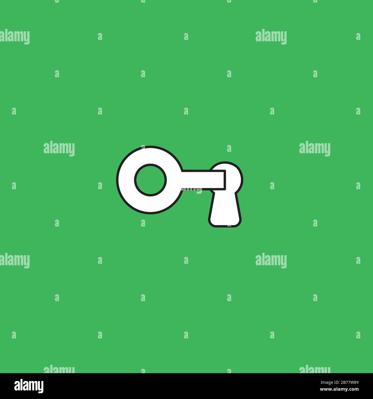 Vector illustration icon concept of key into keyhole, lock or unlock