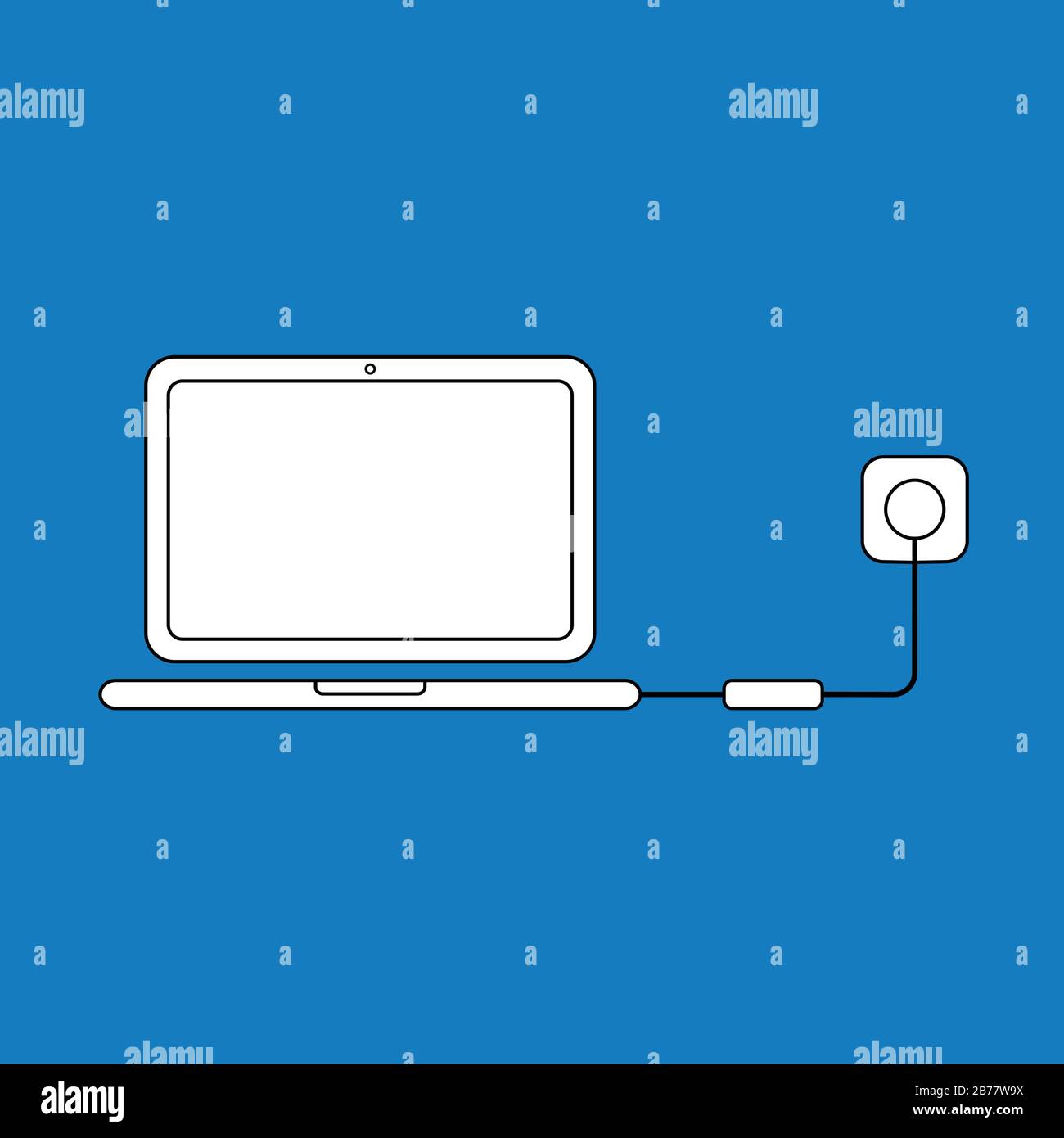Vector illustration concept of laptop computer icon charging with
