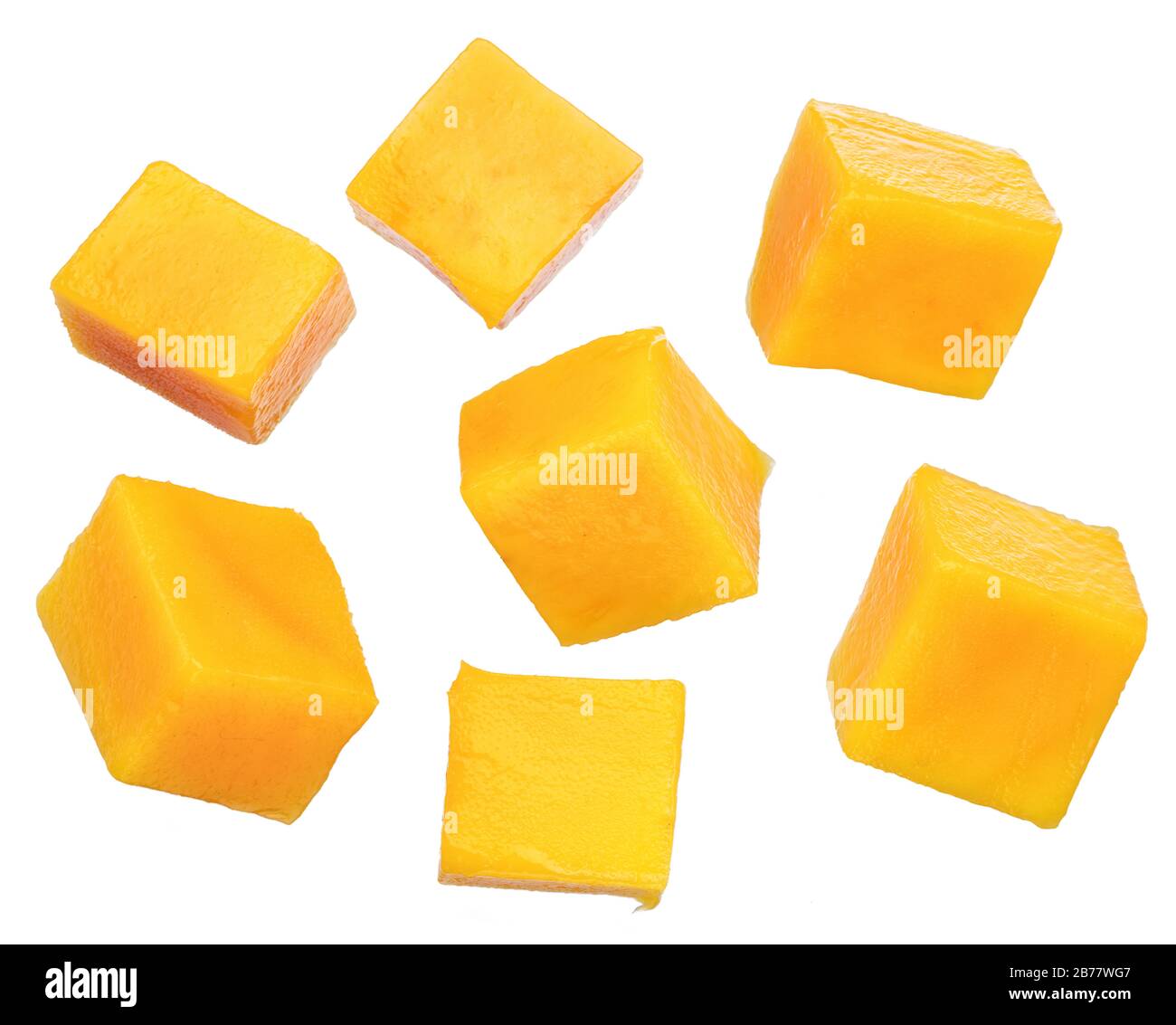 Set of mango cubes isolated on a white background Stock Photo Alamy