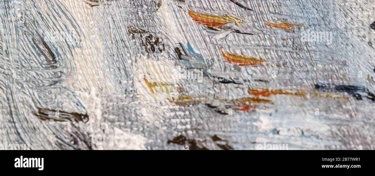 Oil paint brush strokes on canvas background, abstract texture close-up ...