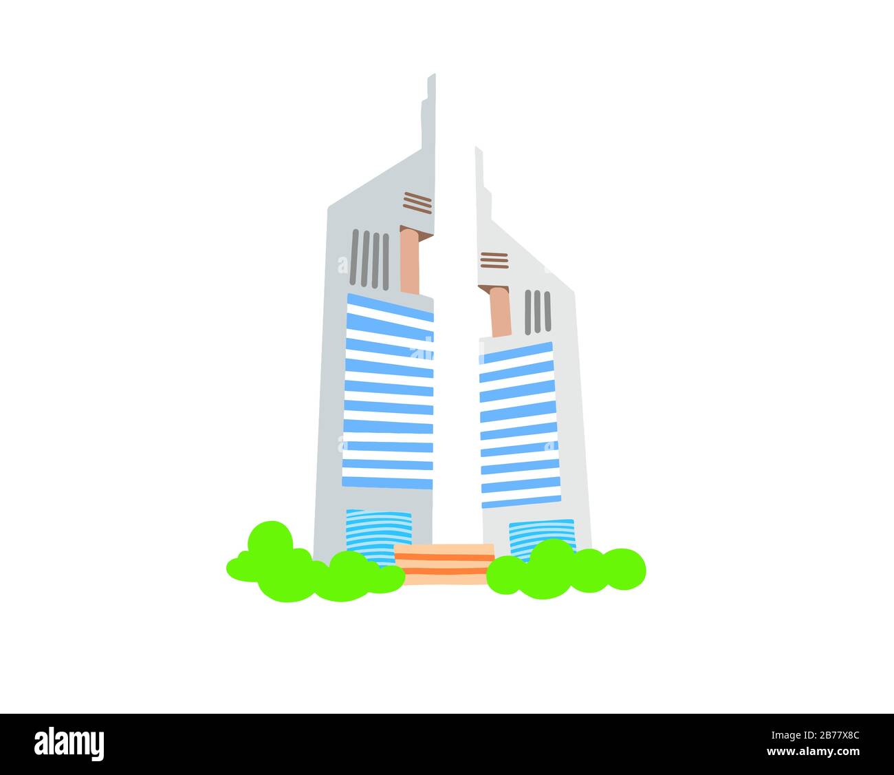 hand drawing icon of two skyscrapers, vector illustration Stock Vector ...