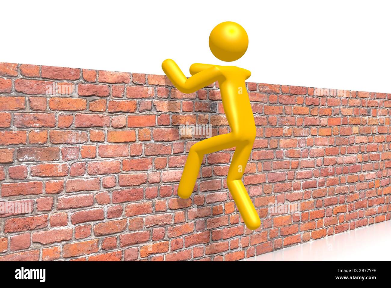 Jumping over wall, overcoming problems concept Stock Photo