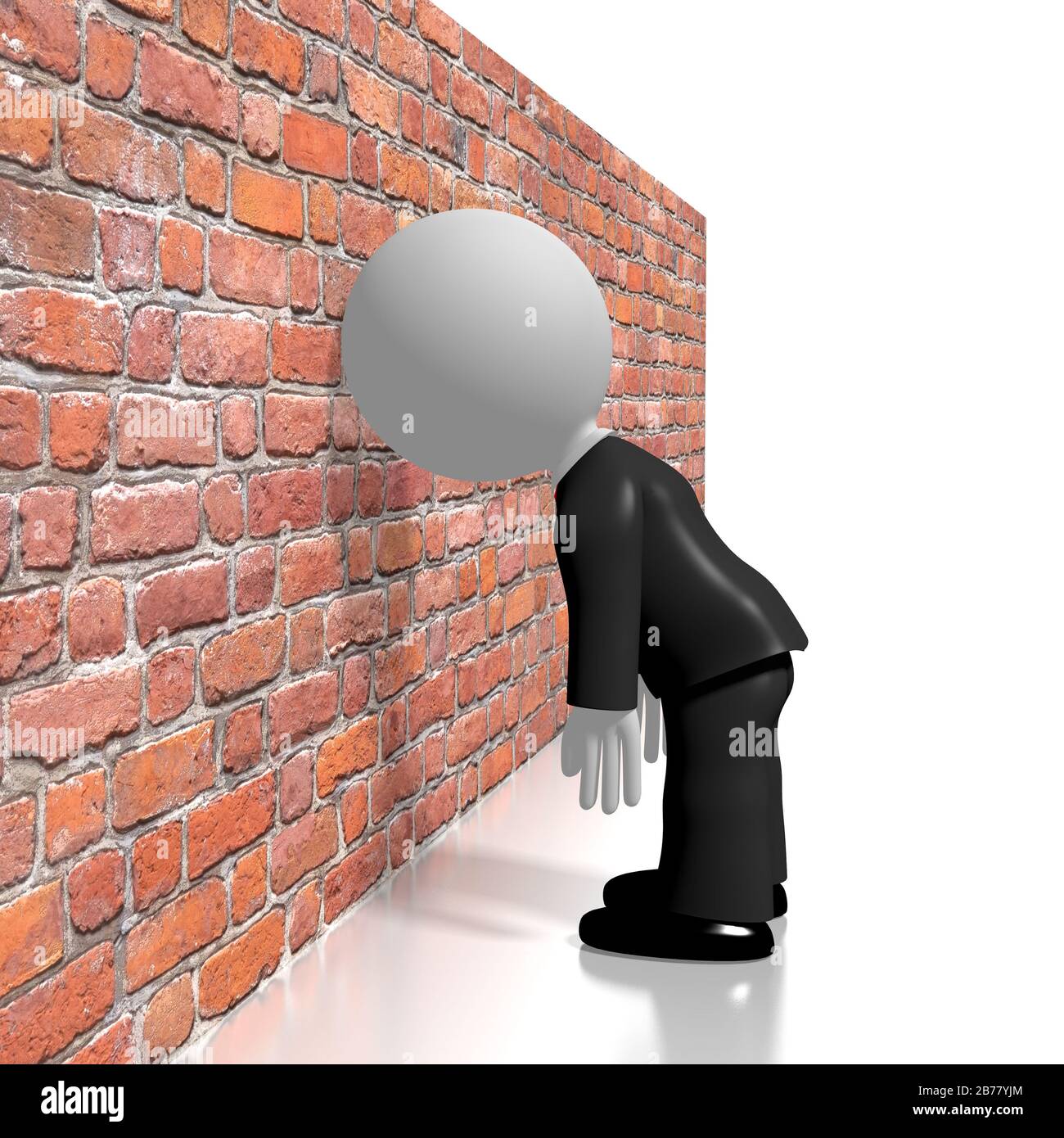 Banging head against the wall/ frustration concept Stock Photo - Alamy