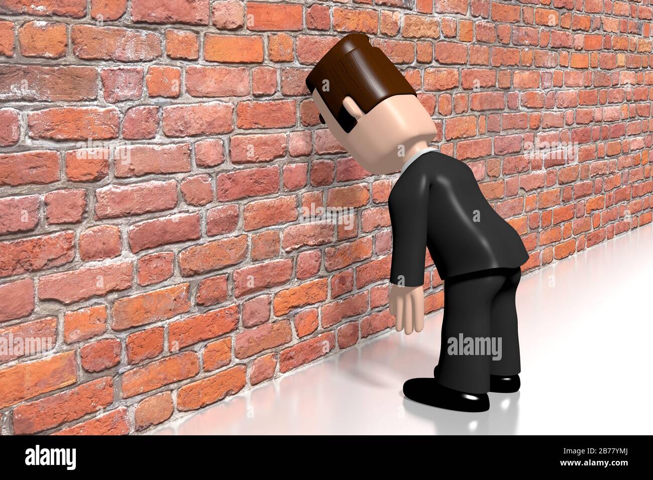 Banging head against brick wall hi-res stock photography and