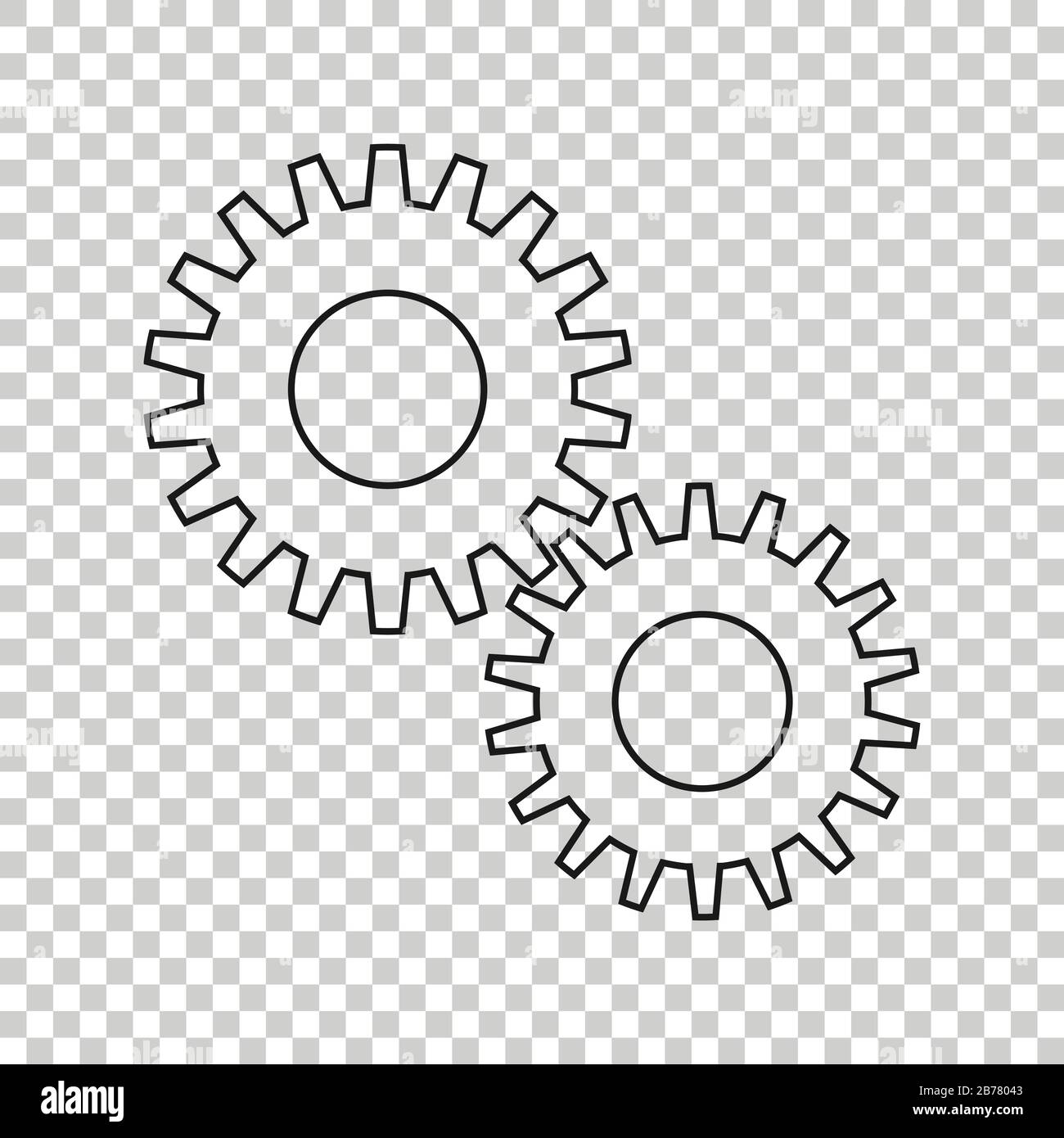 Gear vector icon in flat style. Cog wheel illustration on white ...