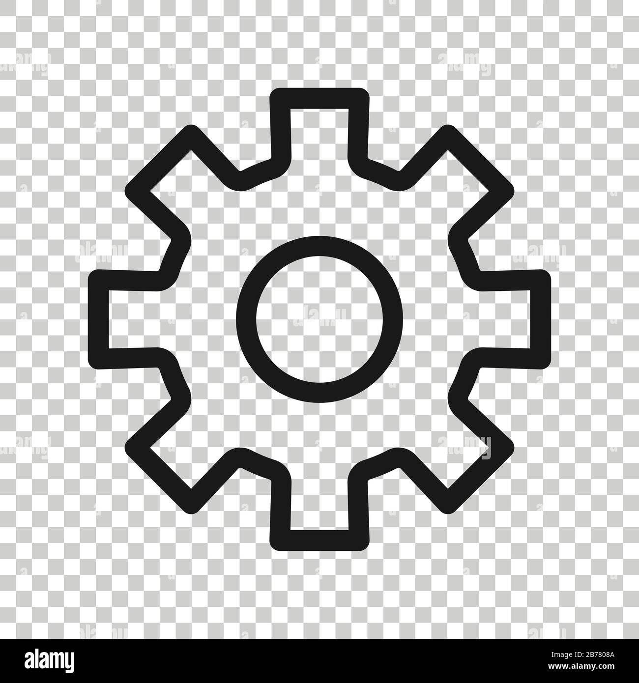 Gear vector icon in flat style. Cog wheel illustration on white ...