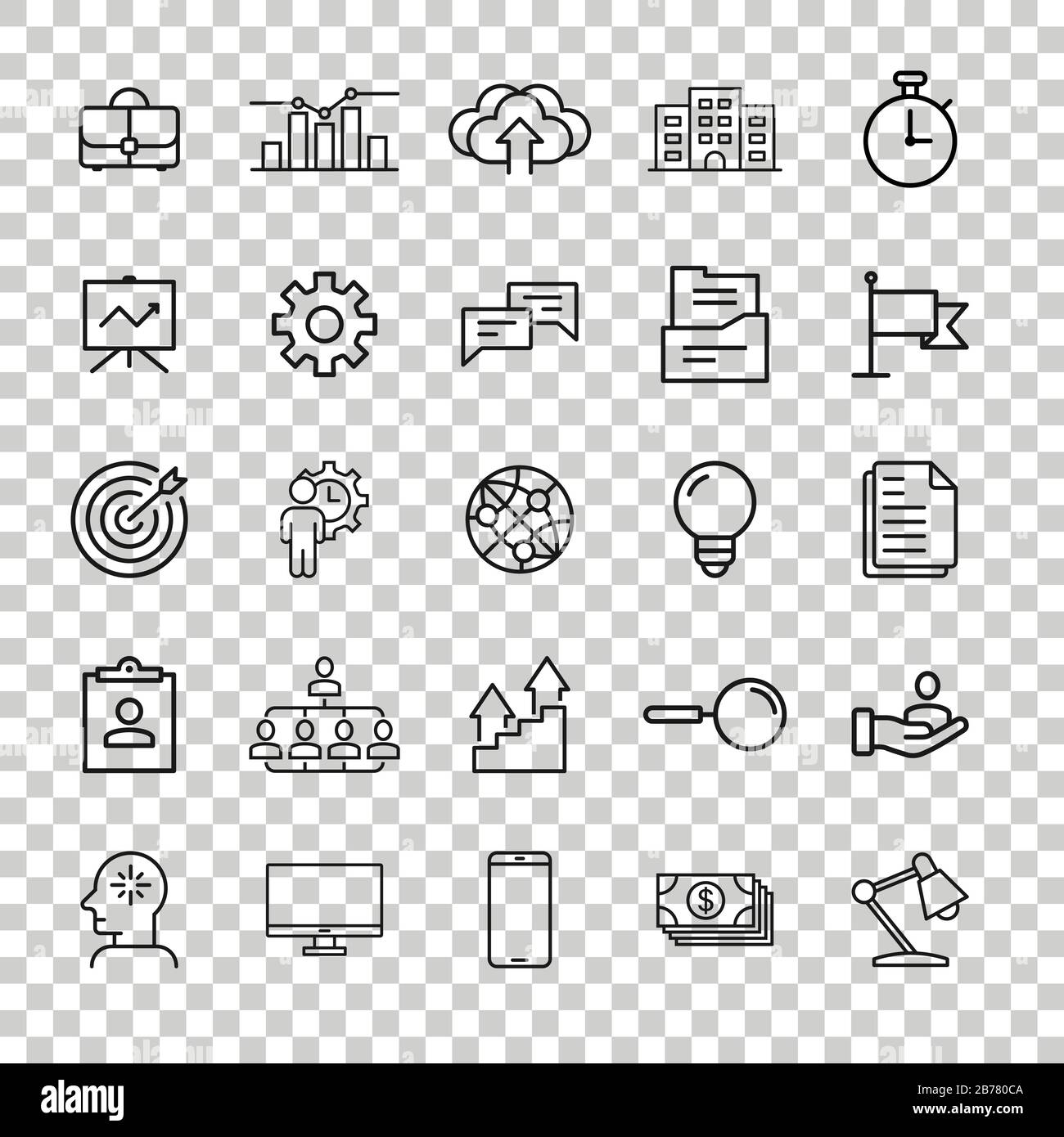 Business icon set in flat style. Finance strategy vector illustration ...