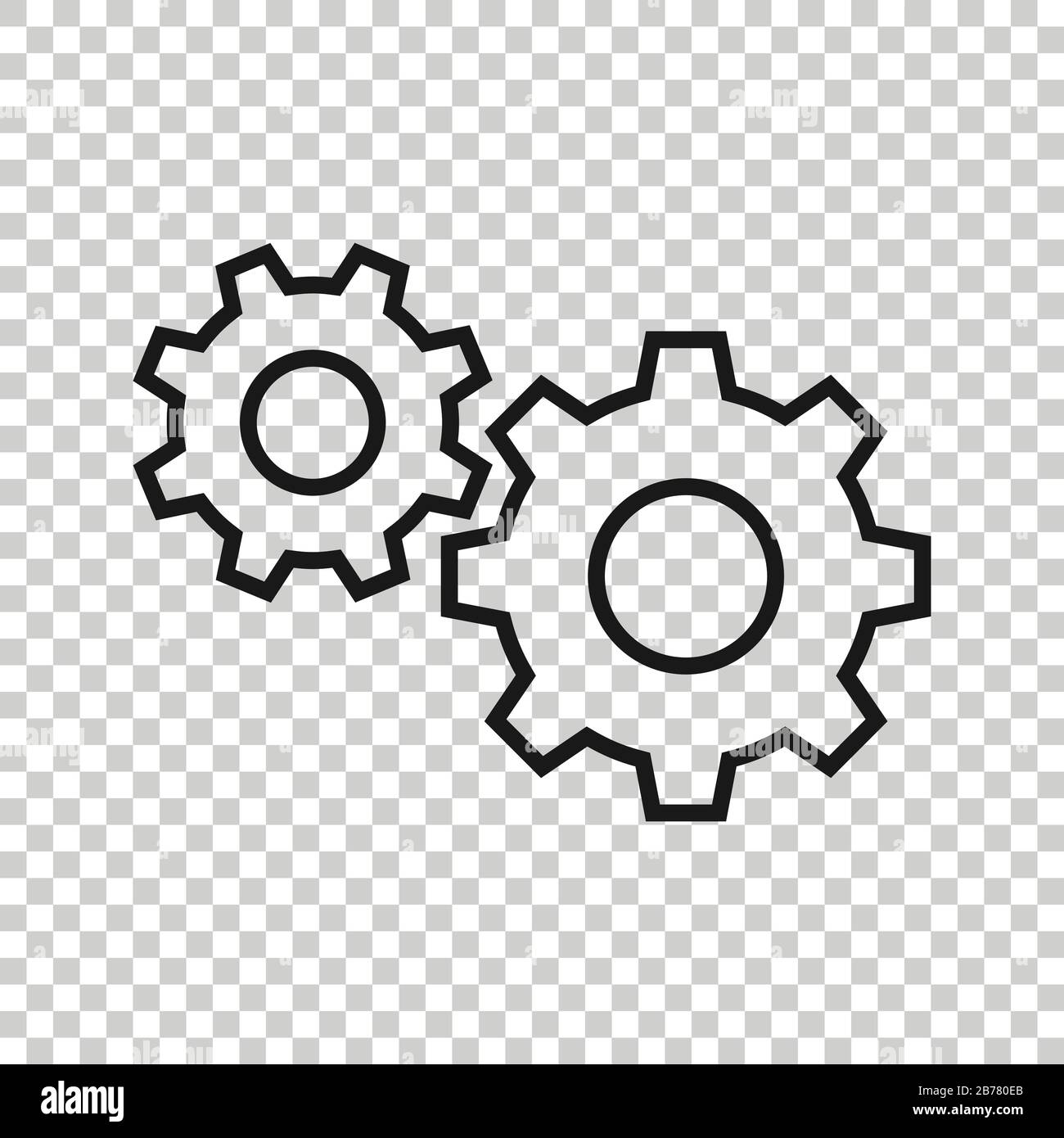 Gear vector icon in flat style. Cog wheel illustration on white ...