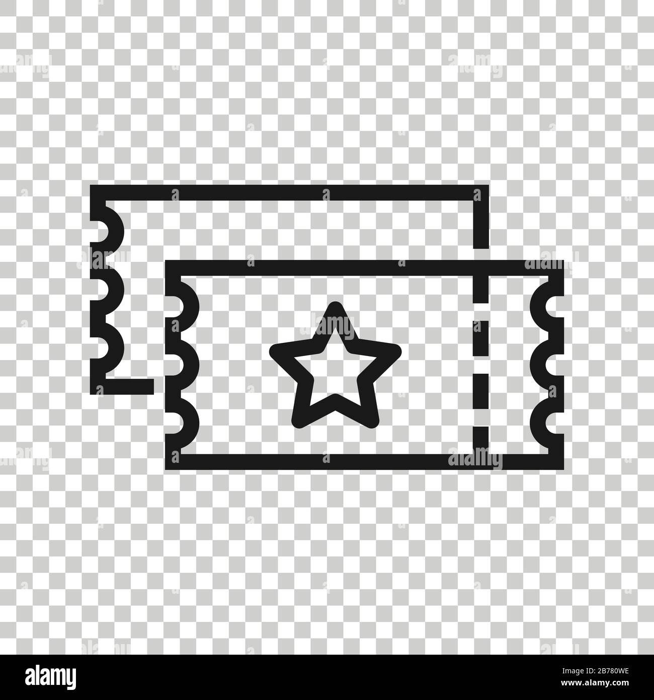 Cinema ticket icon in flat style. Admit one coupon entrance vector ...