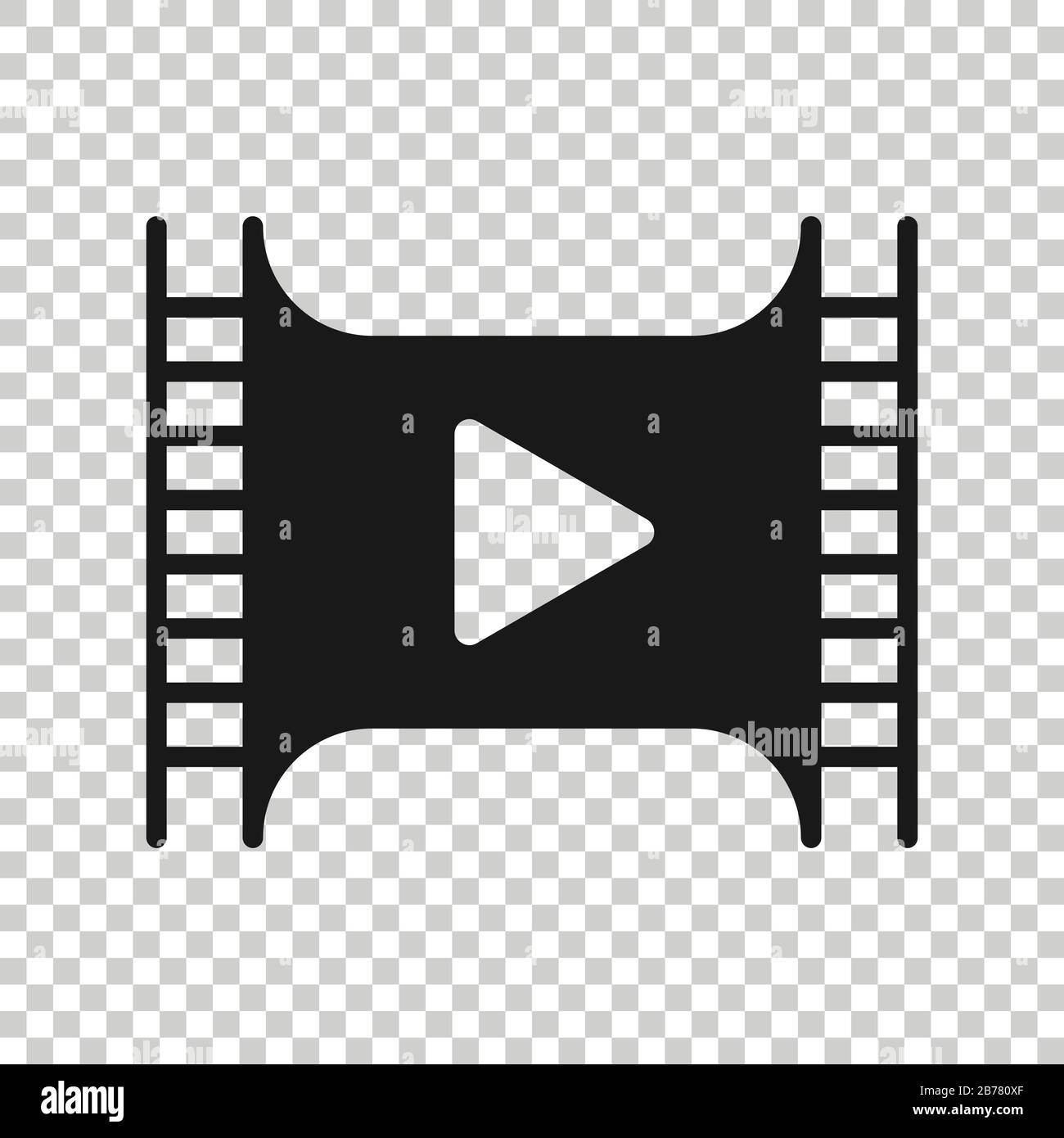 Film icon in flat style. Movie vector illustration on white isolated ...