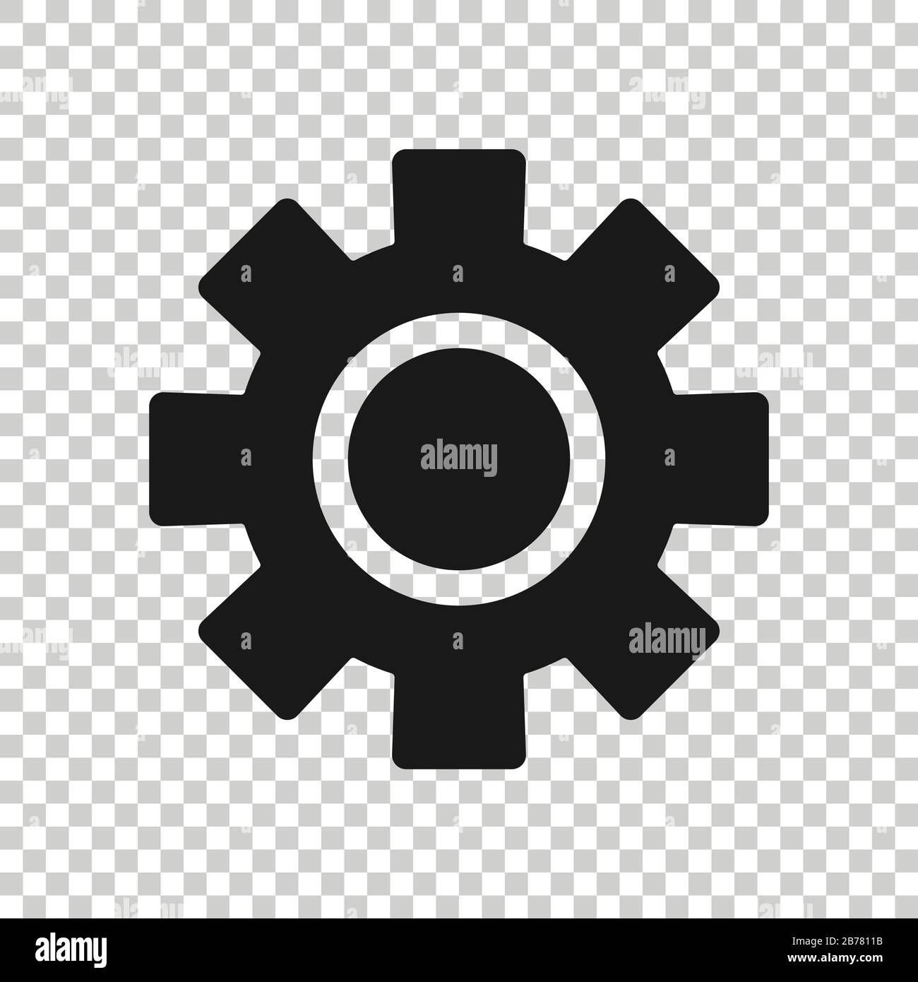 Gear vector icon in flat style. Cog wheel illustration on white ...