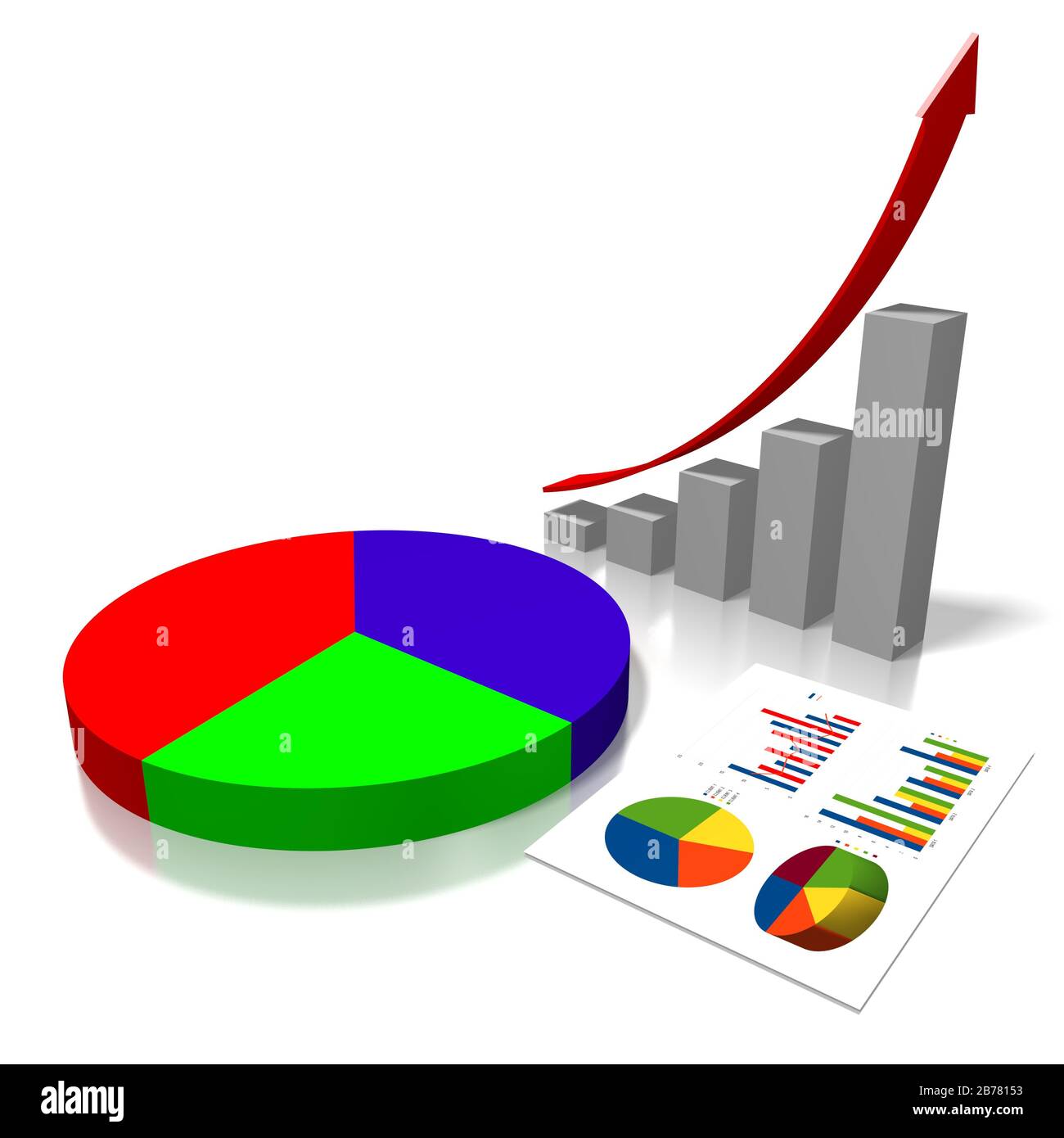 3d business chart illustration white background stock photo alamy