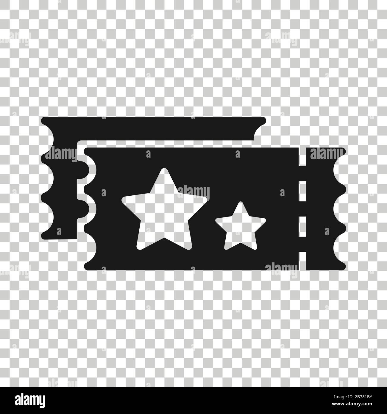 Cinema ticket icon in flat style. Admit one coupon entrance vector ...