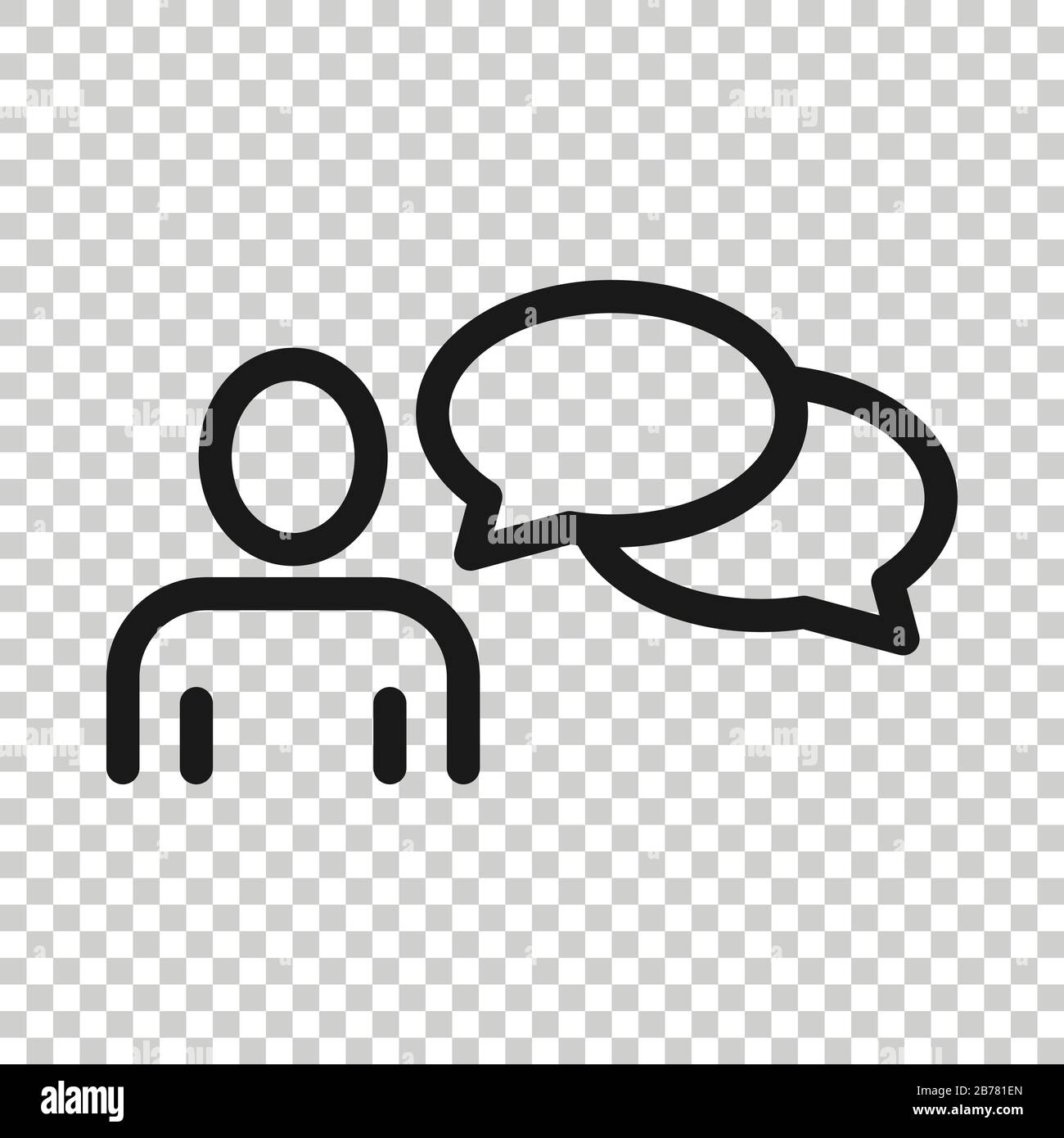 People with speech bubble icon in flat style. Chat vector illustration ...