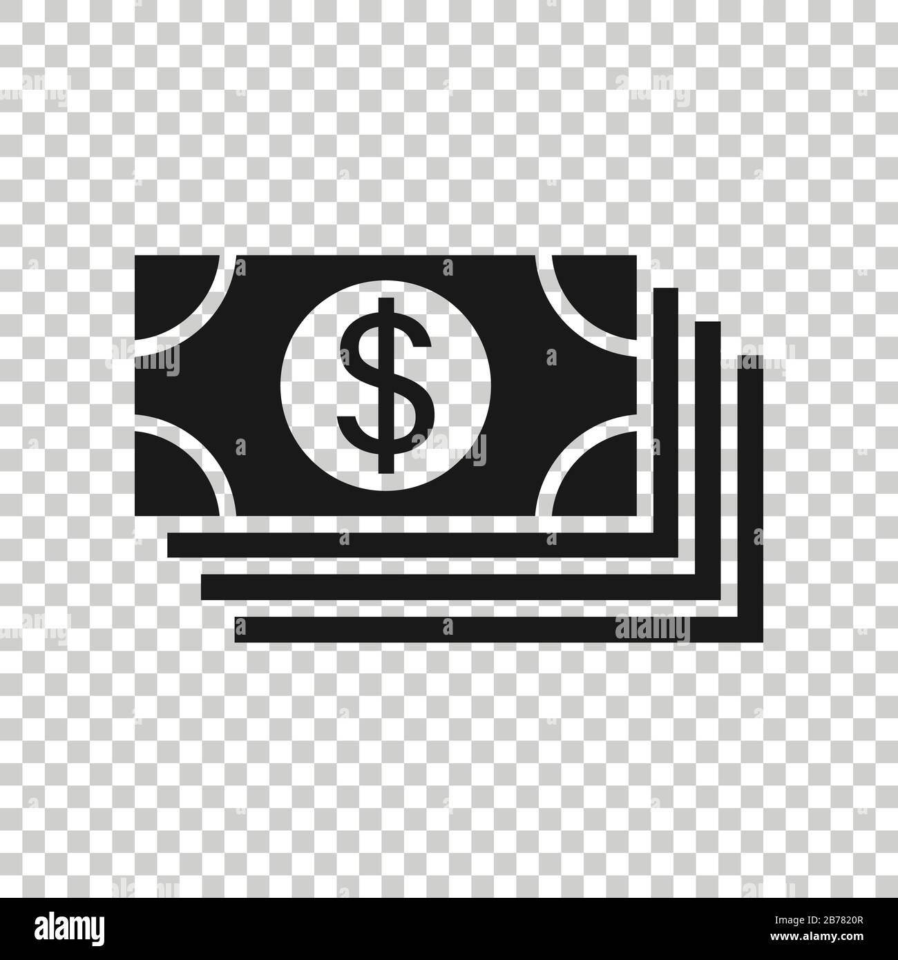 Dollar currency banknote icon in flat style. Dollar cash vector ...