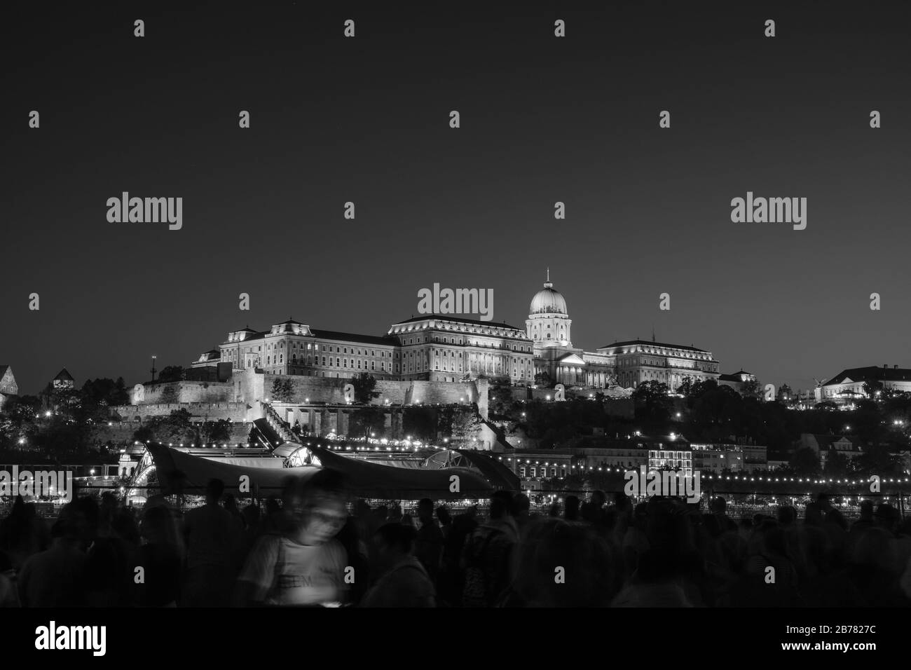 Buda Castle Black and White Image Budapest Stock Photo - Alamy