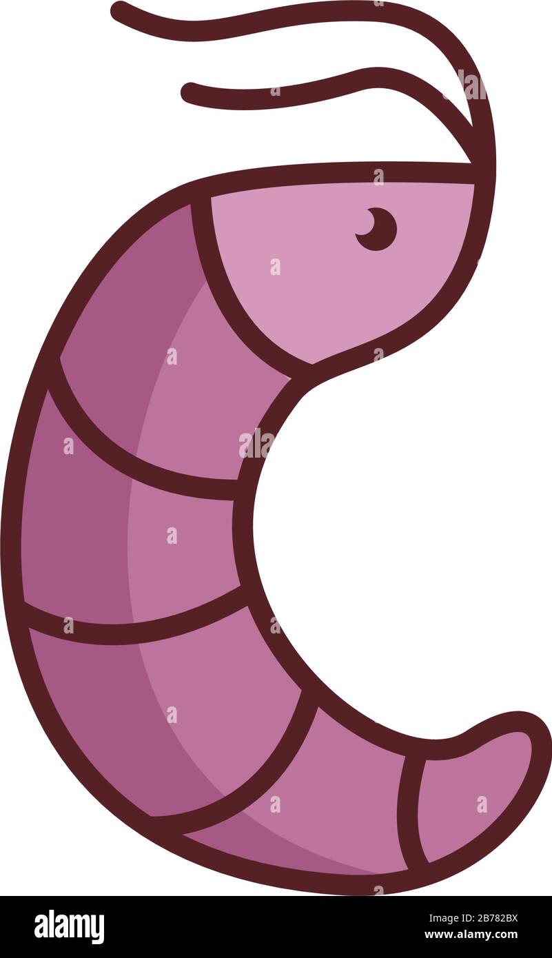 shrimp sea animal line color style icon Stock Vector Image & Art - Alamy