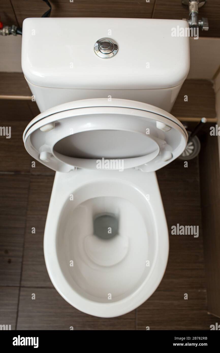 White toilet in the bathroom Stock Photo