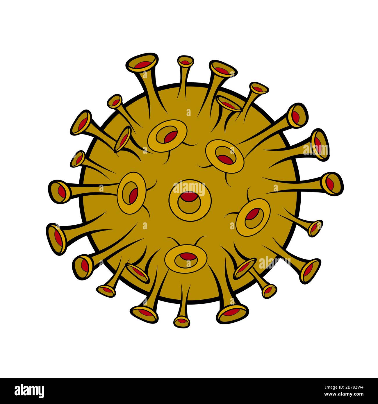 Coronavirus cartoon illustration isolated on white background. microorganism, disinfection, sterilization or sanitization. Ideal for educational and i Stock Vector