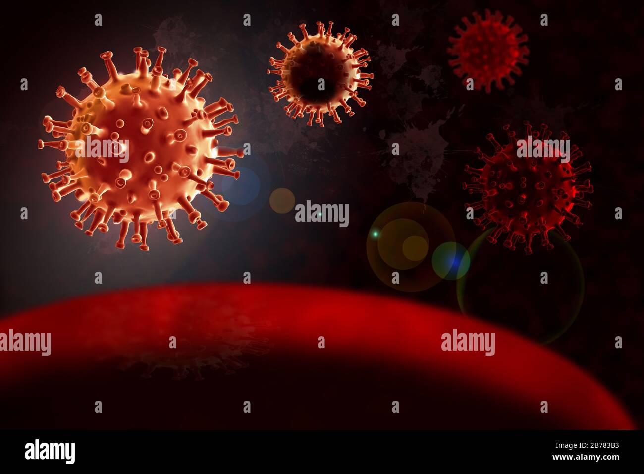 Conceptual illustration of RNA virus Stock Photo