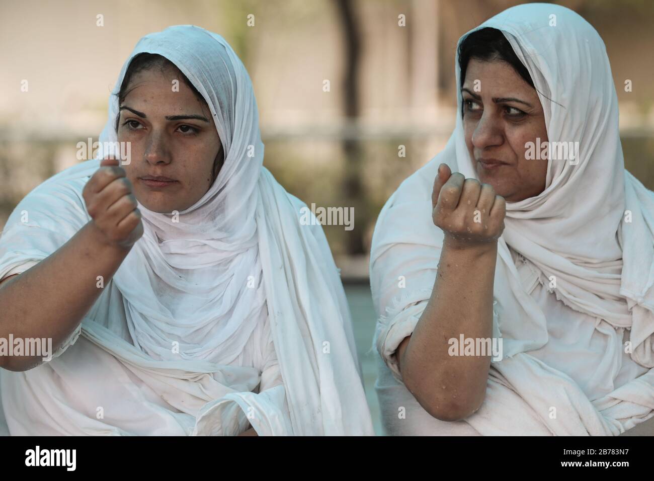 Baghdad, Iraq. 14th Mar, 2020. Iraqi Mandaeans women, also known as ...