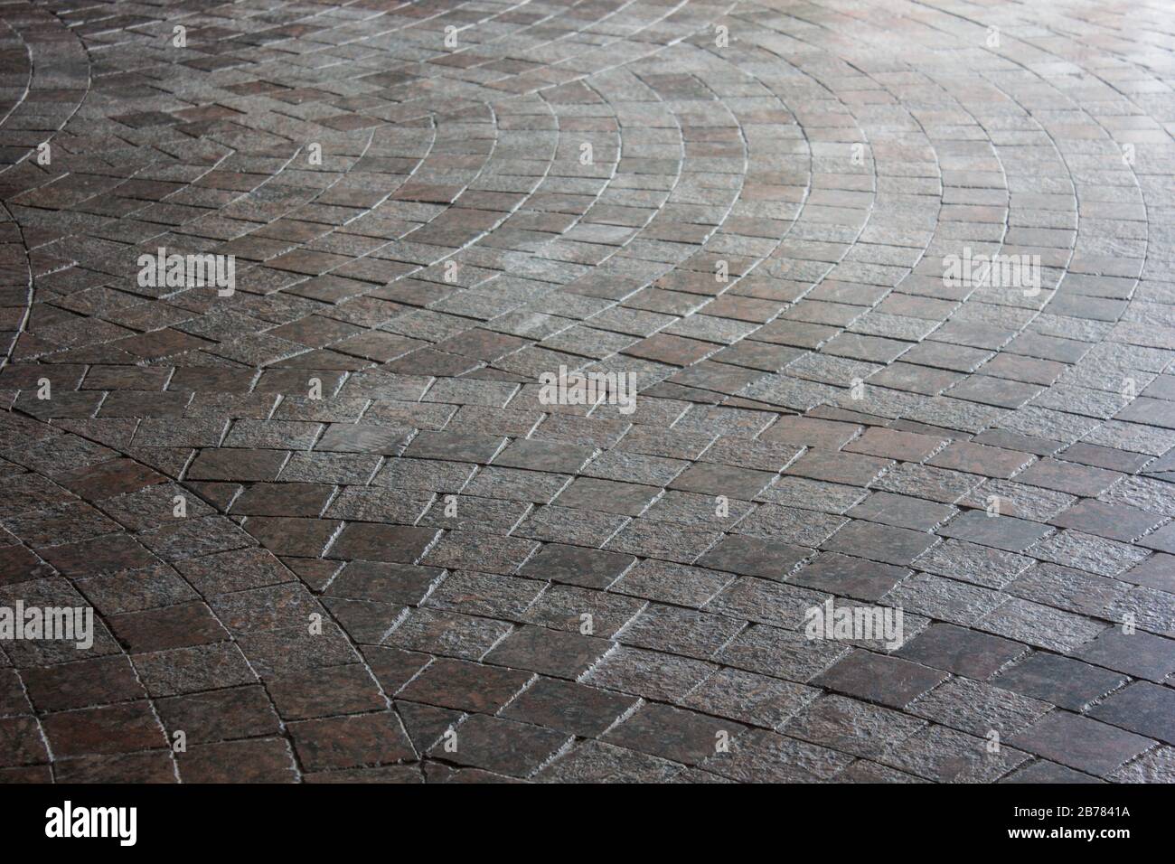 Cobbled stone way. Nice pavement stone pattern background Stock Photo