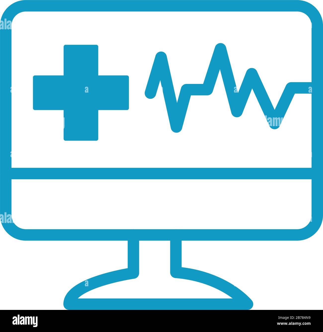 medical ekg cardiology in desktop line icon Stock Vector Image & Art ...