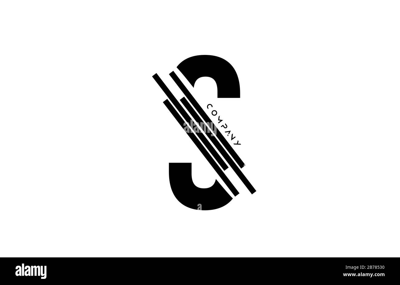 alphabet S black white letter logo design with lines icon for company ...
