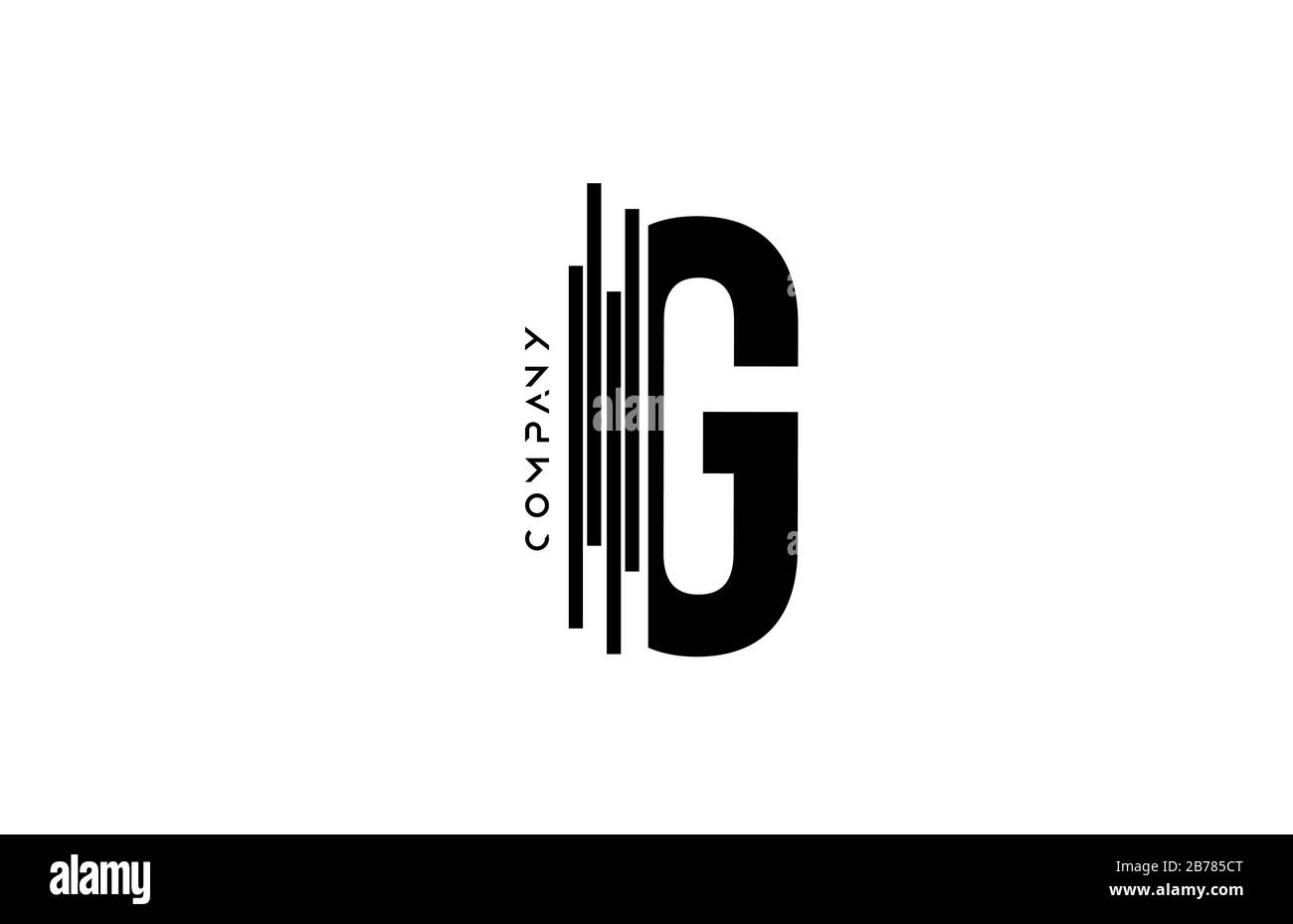 alphabet G black white letter logo design with lines icon for company ...