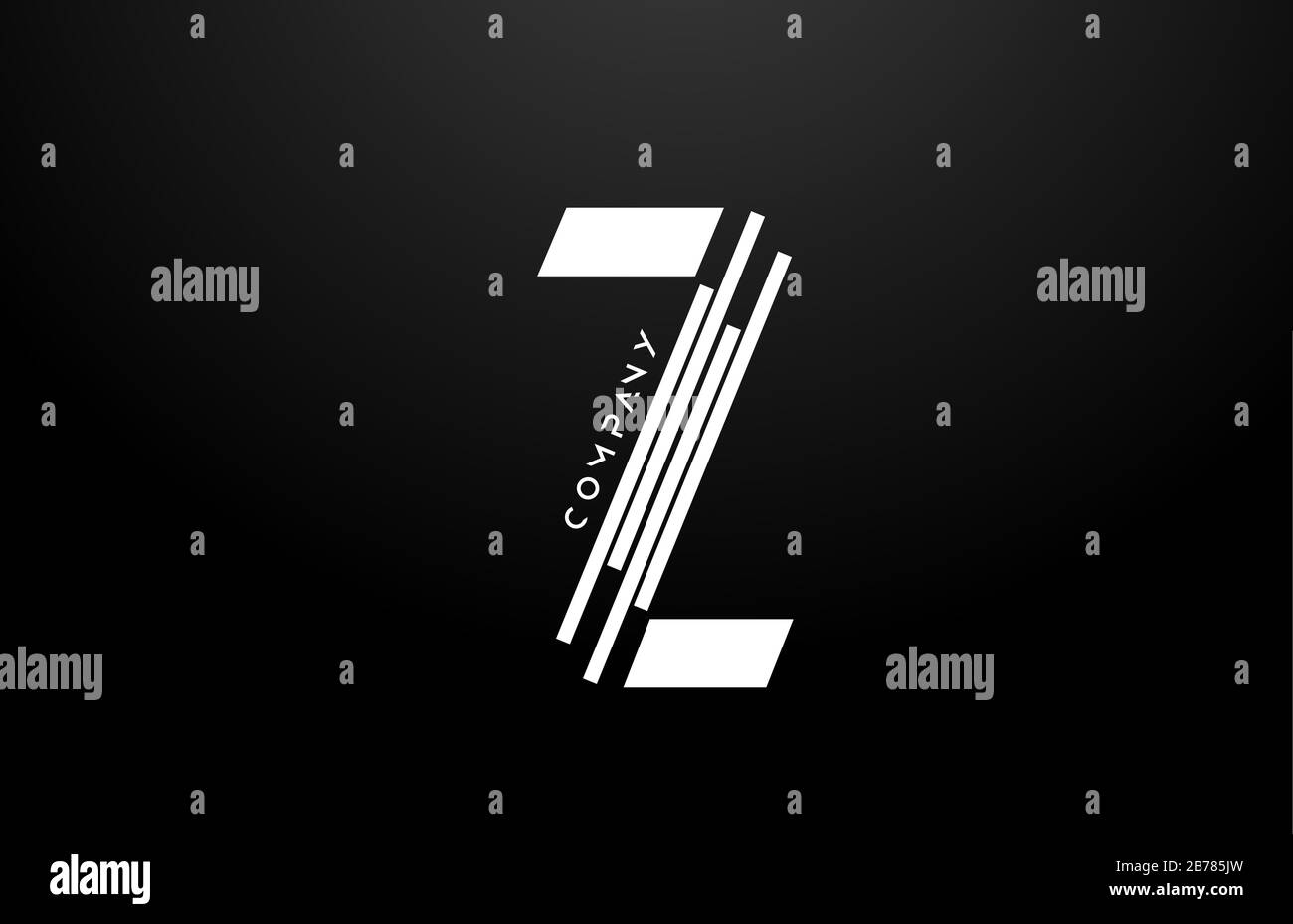 Z black white letter alphabet logo design with lines icon for business