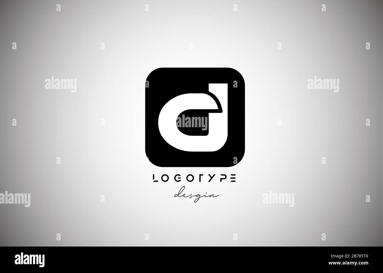 black white D square letter logo alphabet icon for business and company ...