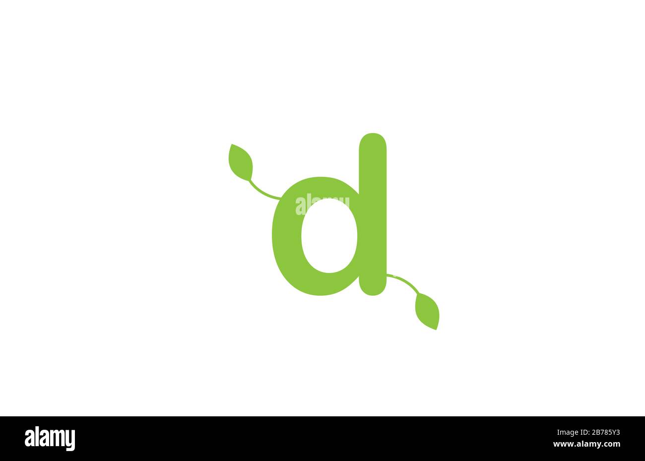 green leaf leafs letter d alphabet logo design icon for company and ...