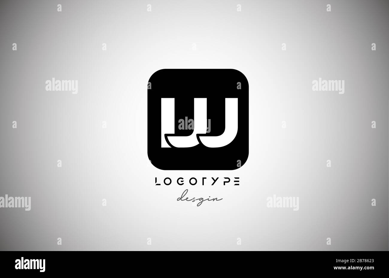 black white W square letter logo alphabet icon for business and company ...