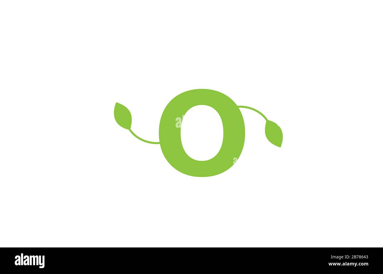 green leaf leafs letter o alphabet logo design icon for company and ...