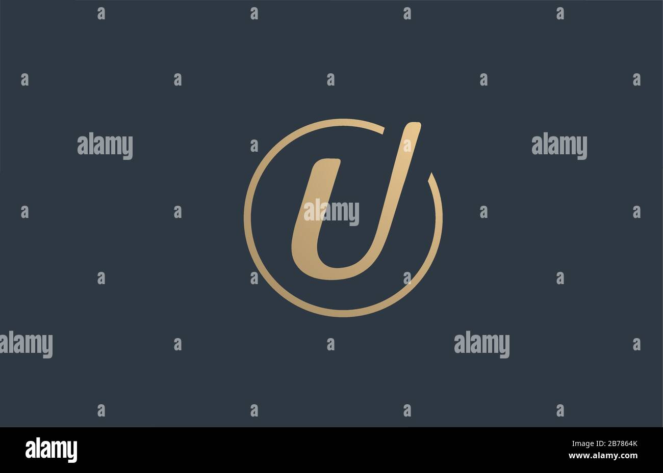 gold golden yellow alphabet letter U logo icon design for business ...