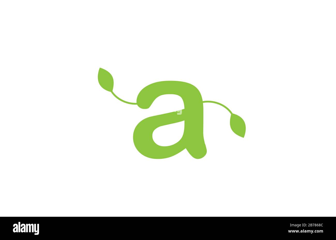 green leaf leafs letter a alphabet logo design icon for company and ...