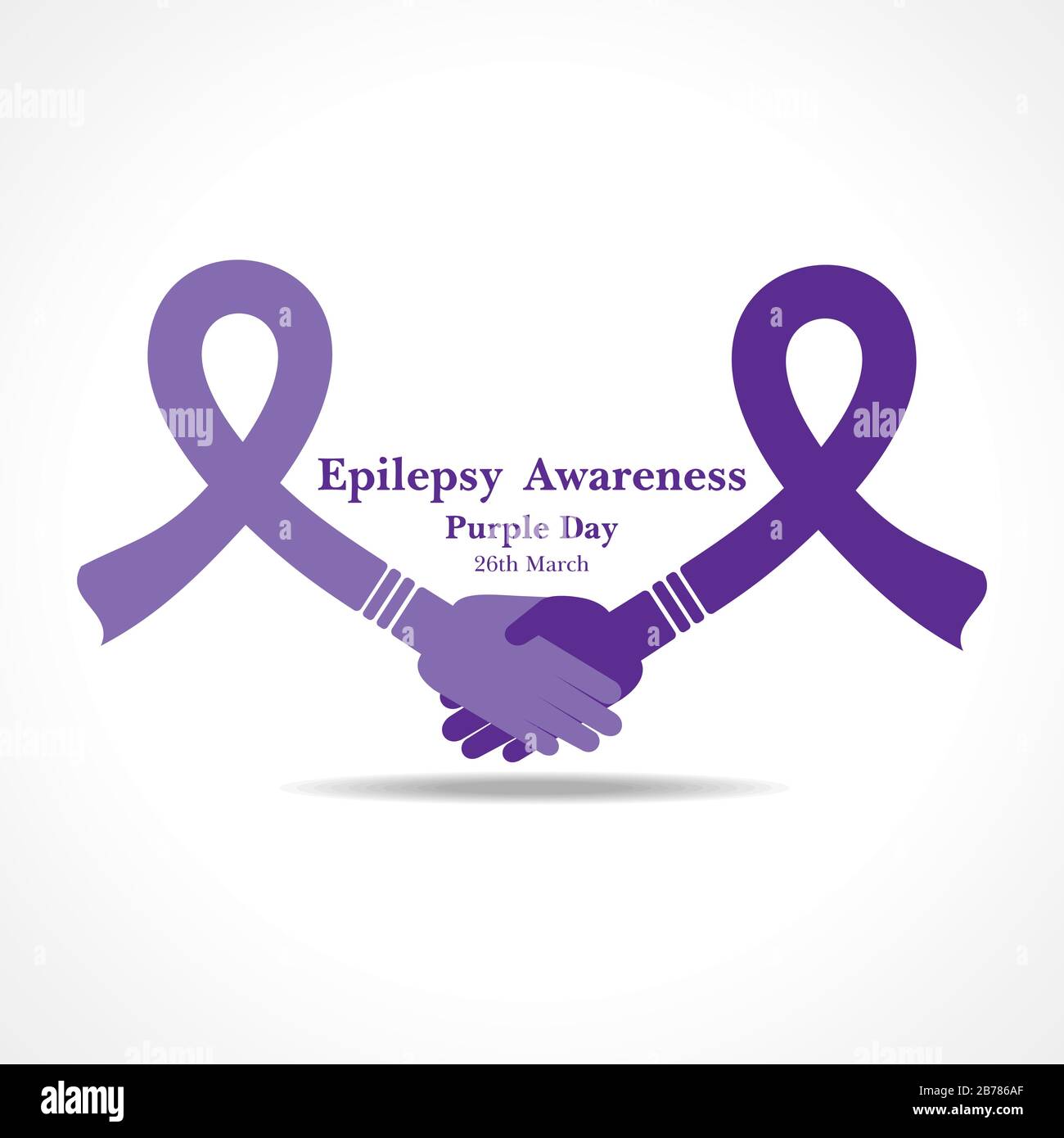 Vector illustration for World epilepsy day (Purple day) - Epilepsy Awareness-26 march. Purple ribbon. Stock Vector