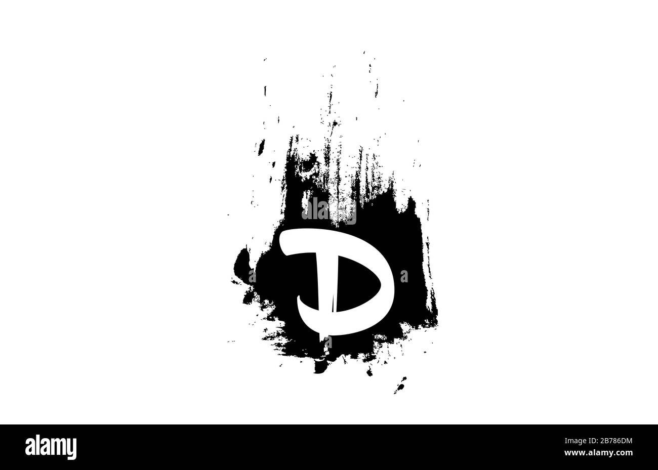 letter D grunge alphabet letter logo with brush stroke icon design for ...