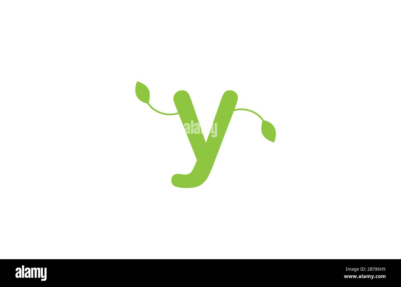 green leaf leafs letter y alphabet logo design icon for company and ...