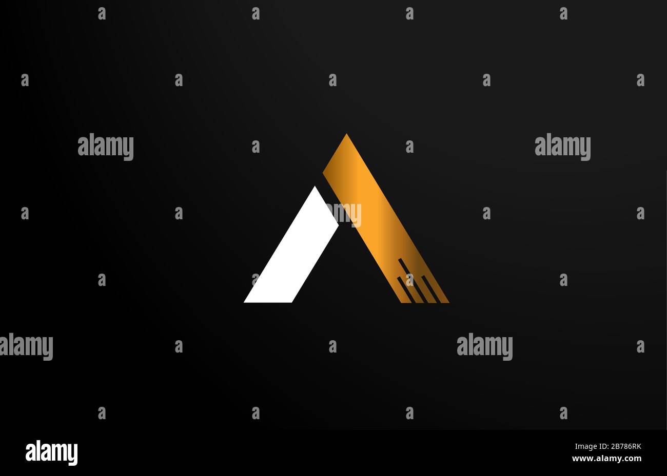 gold golden yellow white A logo letter alphabet icon design for ...