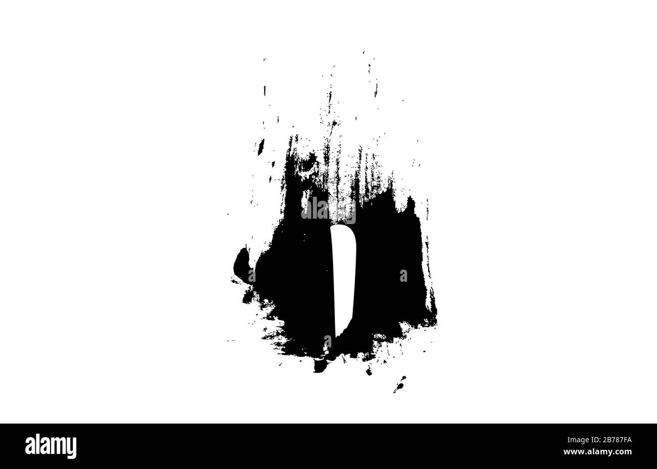 letter I grunge alphabet letter logo with brush stroke icon design for ...