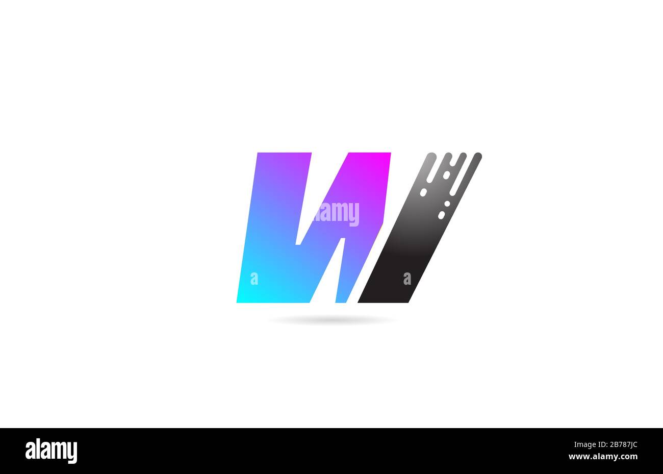 alphabet letter logo W design icon for business and company in black ...