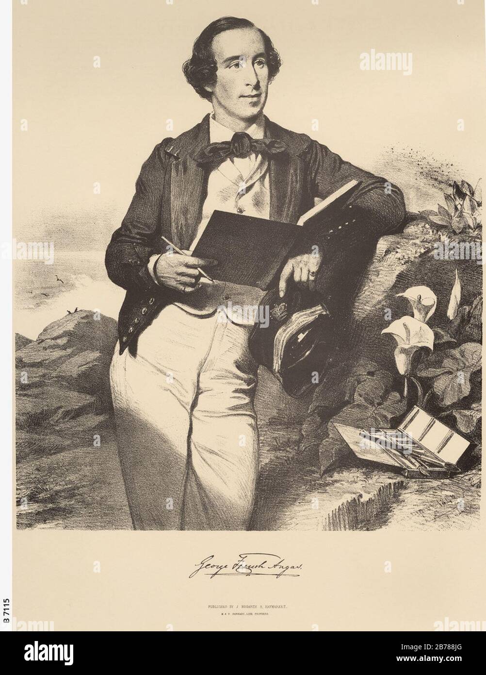 George French Angas, print by Charles Baugniet, 1849. Stock Photo