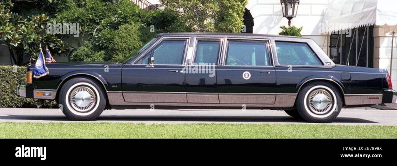 George H. W. Bush presidential limousine 1989 (cropped). Stock Photo