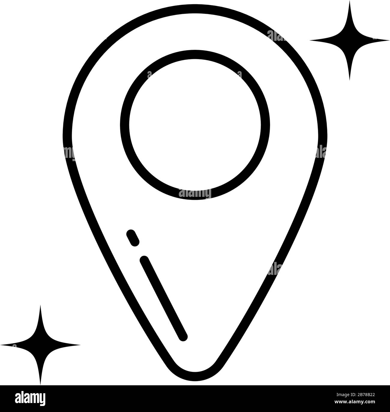 pointer of place optimization , line style icon vector illustration ...