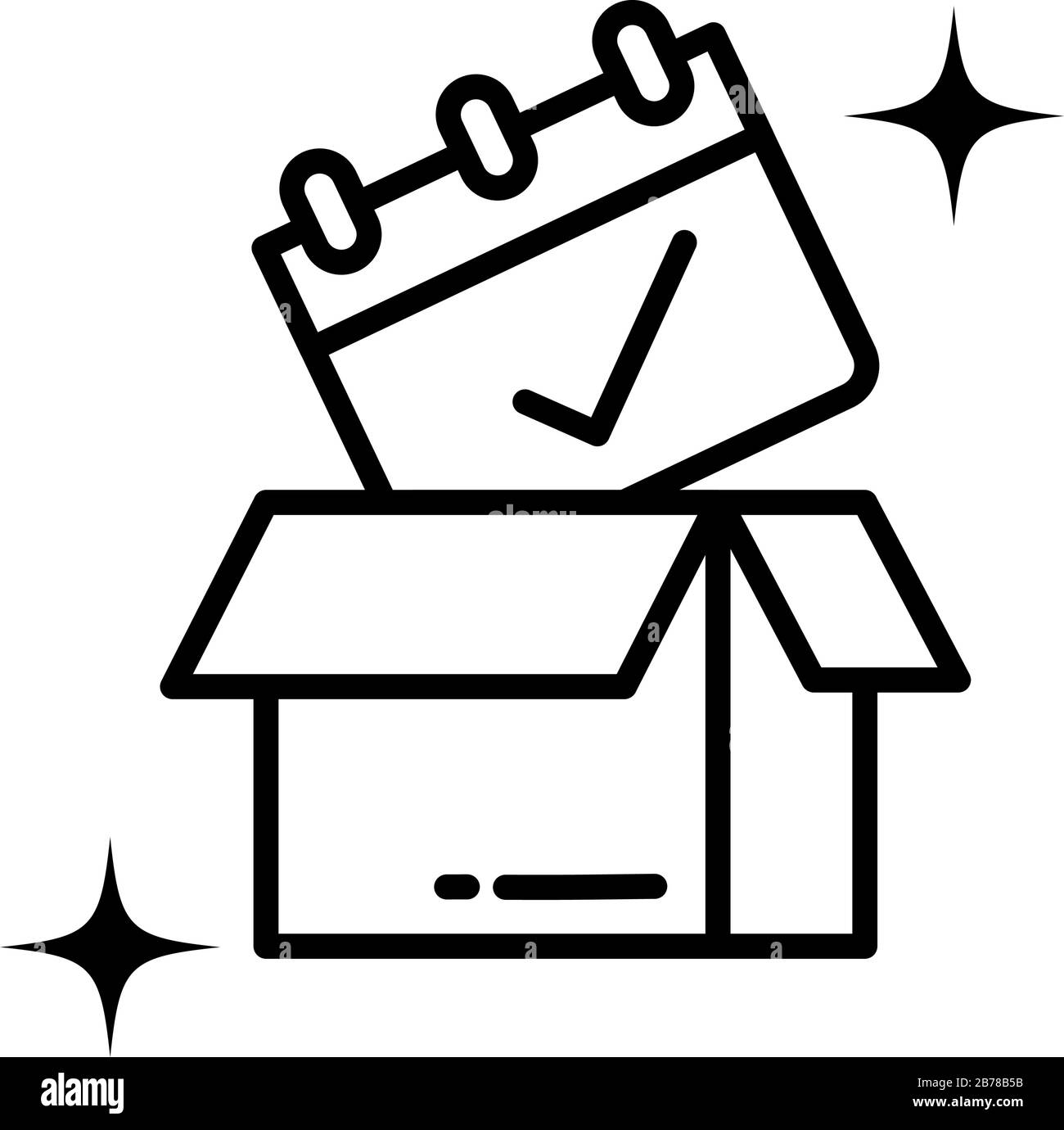 cardboard box with calendar, delivery date vector illustration design