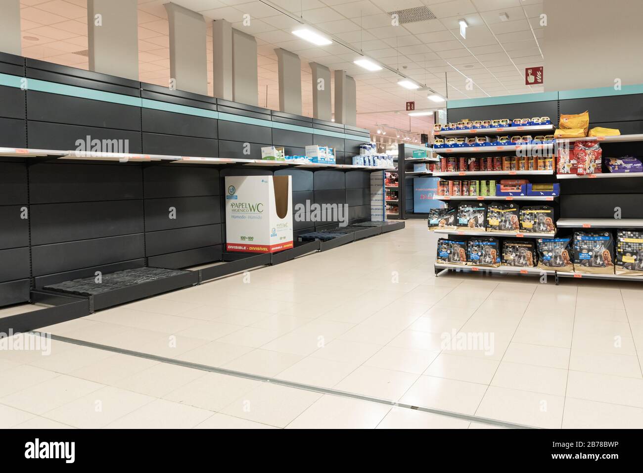 Toilet paper covid supermarket spain hires stock photography and