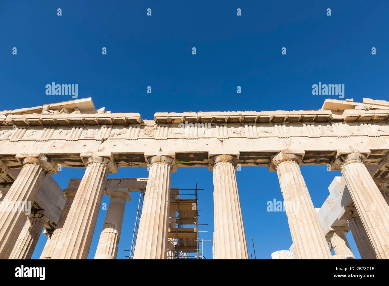 View of Acropolis. Famous place in Athens capital of Greece. Ancient
