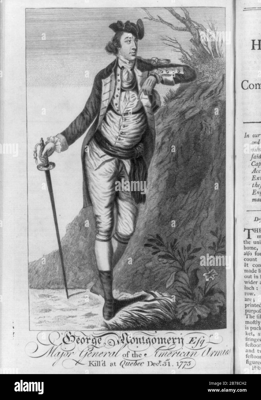 George Montgomery, Esq'r. major general of the American armies - kill'd at Quebec Decr. 31st. 1775 Stock Photo